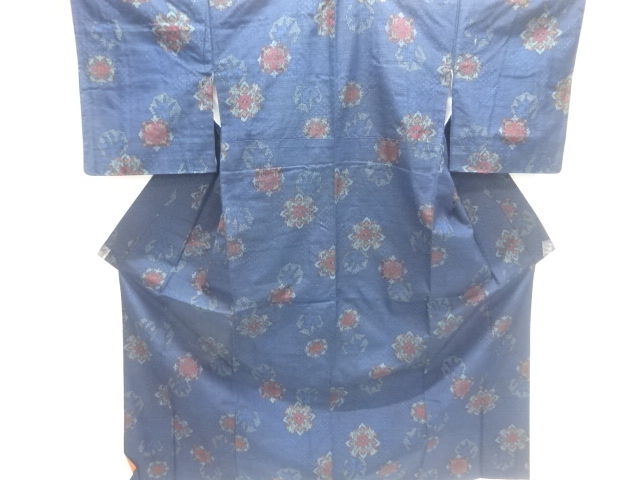 JAPANESE KIMONO / TSUMUGI / WOVEN FLOWER 